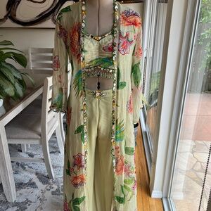 3 piece hand painted floral outfit